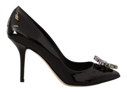 Dolce & Gabbana - Elegant Patent Leather Pumps with Purple Crystals