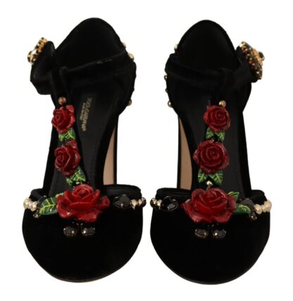 Dolce & Gabbana - Elegant Velvet T-Strap Mary Jane Pumps