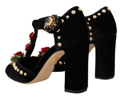 Dolce & Gabbana - Elegant Velvet T-Strap Mary Jane Pumps