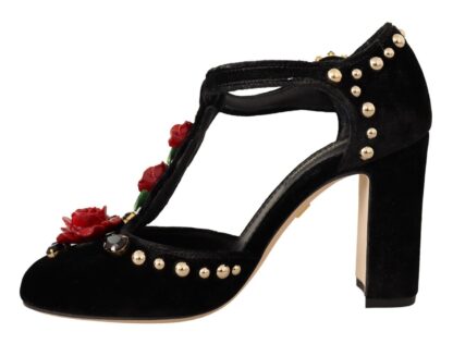 Dolce & Gabbana - Elegant Velvet T-Strap Mary Jane Pumps