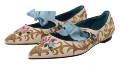 Dolce & Gabbana - Chic Floral Embroidered Flat Sandals for Summer