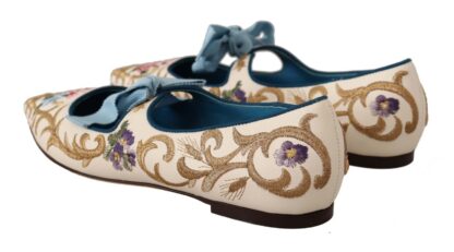 Dolce & Gabbana - Chic Floral Embroidered Flat Sandals for Summer