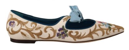 Dolce & Gabbana - Chic Floral Embroidered Flat Sandals for Summer