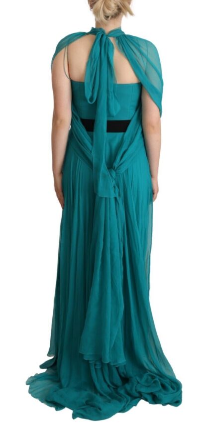 Alberta Ferretti - Elegant Silk A-Line Long Dress in Blue