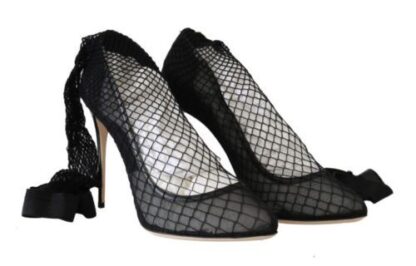 Dolce & Gabbana - Elegant Netted Sock Pumps in Timeless Black