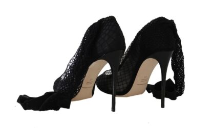 Dolce & Gabbana - Elegant Netted Sock Pumps in Timeless Black