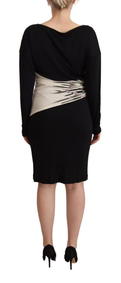 Roberto Cavalli - Elegant Sheath Long Sleeve Boat Neck Dress