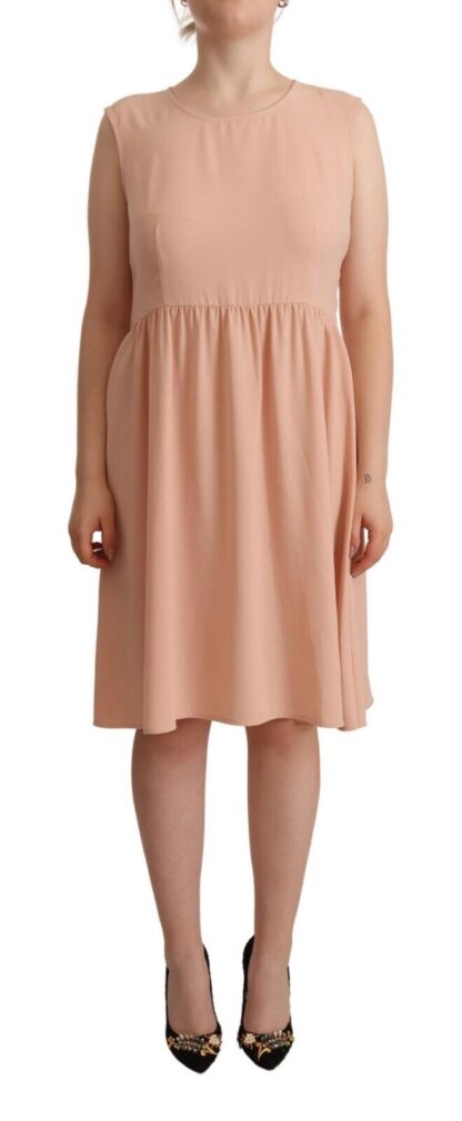 Twinset - Elegant Beige Sleeveless Shift Dress