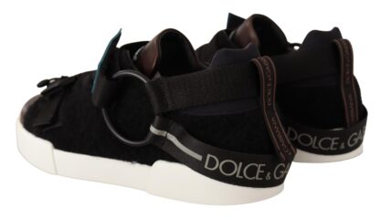 Dolce & Gabbana - Shearling-Trimmed Leather Sneakers