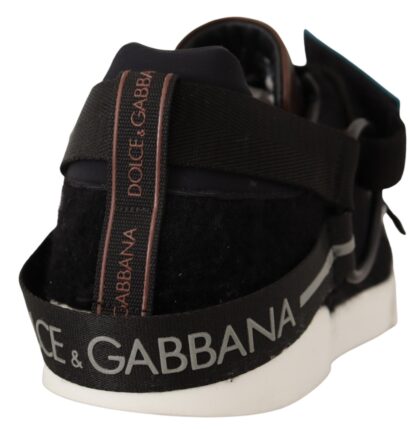 Dolce & Gabbana - Shearling-Trimmed Leather Sneakers