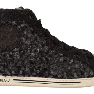 Dolce & Gabbana - Beige High Top Cotton-Wool Sneakers