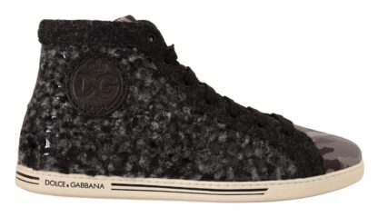 Dolce & Gabbana - Elegant Gray High Top Sneakers