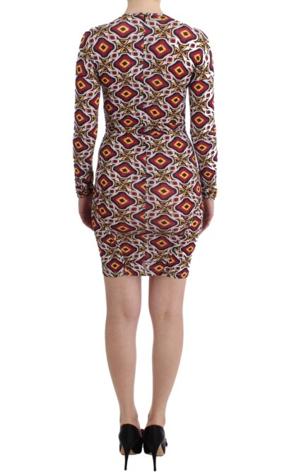 GF Ferre - Chic Multicolor Cocktail V-Neck Dress