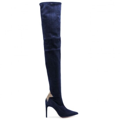 Elisabetta Franchi - Blue Calfskin Women Boot