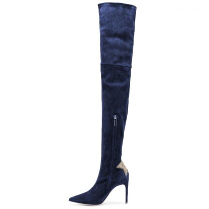 Elisabetta Franchi - Blue Calfskin Women Boot