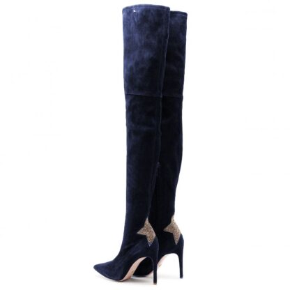 Elisabetta Franchi - Blue Calfskin Women Boot