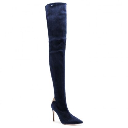 Elisabetta Franchi - Blue Calfskin Women Boot