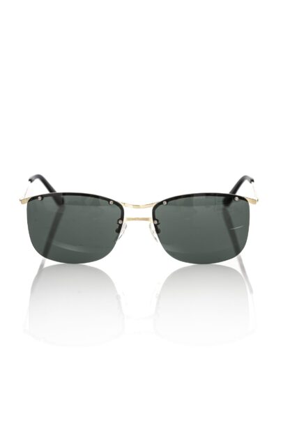 Frankie Morello - Black Metallic Fiber Men Sunglass