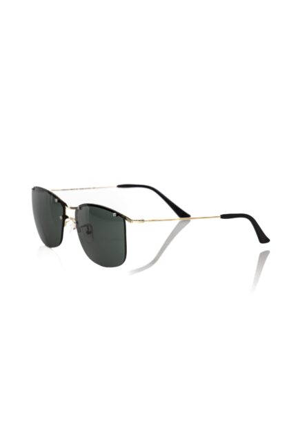 Frankie Morello - Black Metallic Fiber Men Sunglass