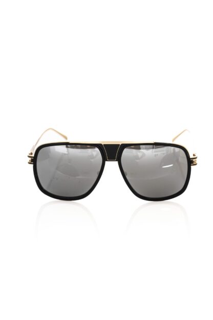 Frankie Morello - Black Metallic Fiber Men Sunglass