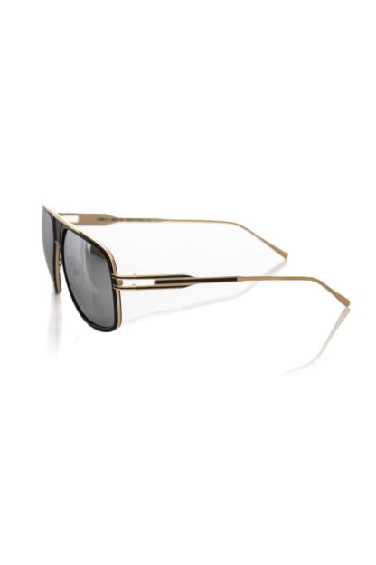 Frankie Morello - Black Metallic Fiber Men Sunglass