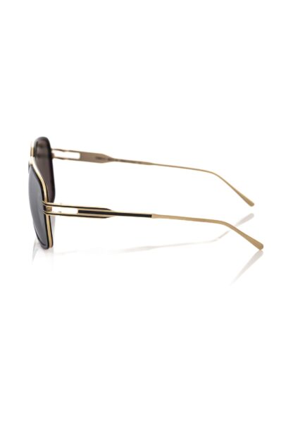 Frankie Morello - Black Metallic Fiber Men Sunglass