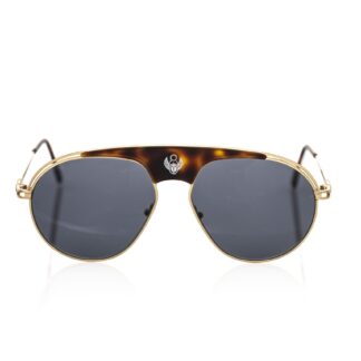 Frankie Morello - Black Metallic Fiber Men Sunglass