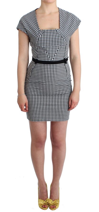 GF Ferre - Chic Monochrome Sheath Dress with Belted Waistline