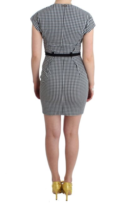 GF Ferre - Chic Monochrome Sheath Dress with Belted Waistline