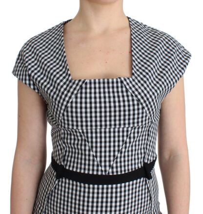 GF Ferre - Chic Monochrome Sheath Dress with Belted Waistline