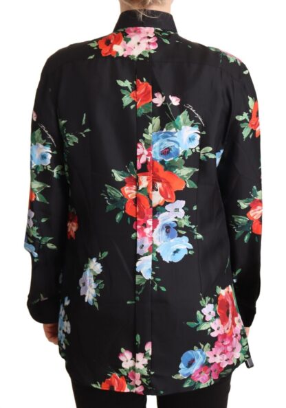 Dolce & Gabbana - Elegant Floral Silk-Cotton Polo Blouse