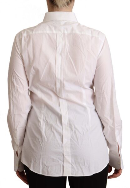 Dolce & Gabbana - Elegant White Cotton Collared Top