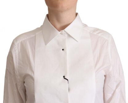 Dolce & Gabbana - Elegant White Cotton Collared Top