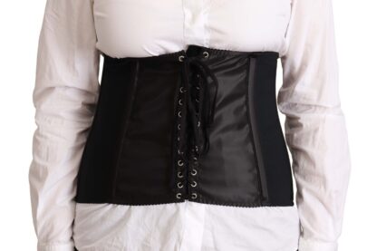 Dolce & Gabbana - Chic Black Corset Belt Top