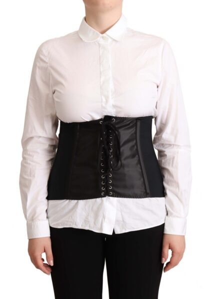 Dolce & Gabbana - Chic Black Corset Belt Top