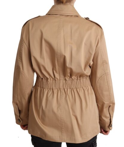 Dolce & Gabbana - Chic Beige Button Down Coat with Embellishments