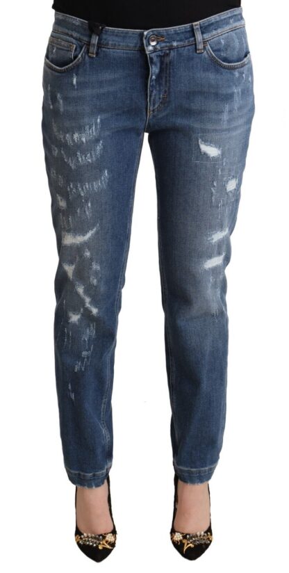 Dolce & Gabbana - Elegant Distressed Skinny Denim Chic Look