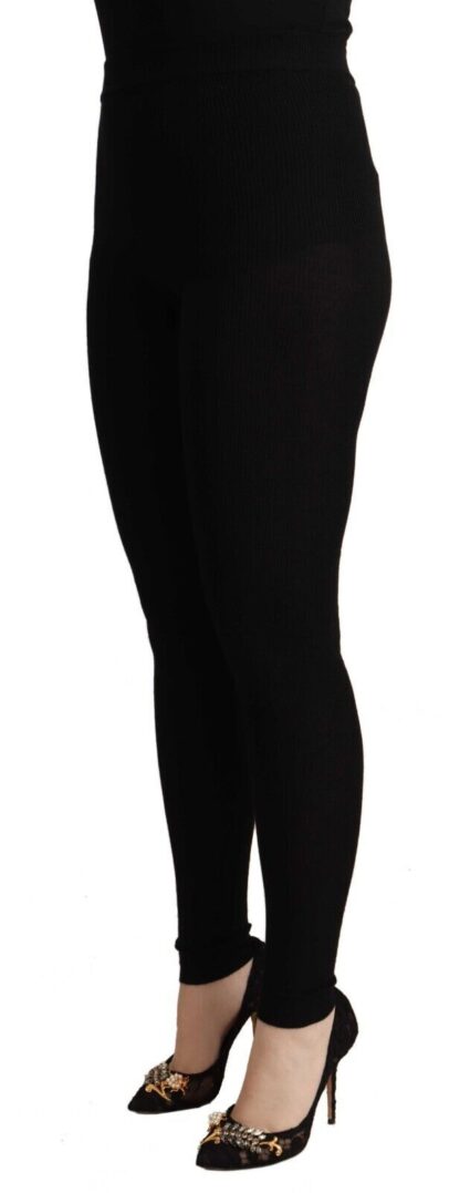 Dolce & Gabbana - Black High Waist Cashmere Tights Pants