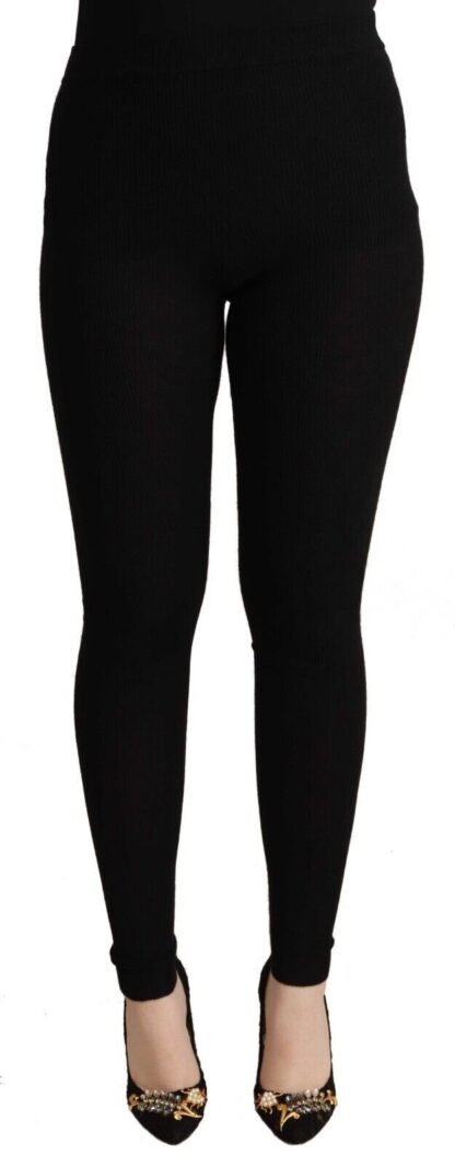 Dolce & Gabbana - Black High Waist Cashmere Tights Pants