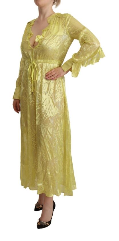 Patrizia Pepe - Sunshine Silk Blend Maxi Dress - Long Sleeves & Plunge