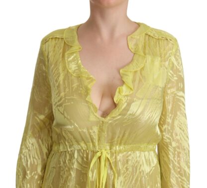 Patrizia Pepe - Sunshine Silk Blend Maxi Dress - Long Sleeves & Plunge