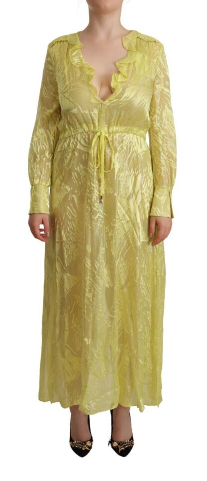 Patrizia Pepe - Sunshine Silk Blend Maxi Dress - Long Sleeves & Plunge