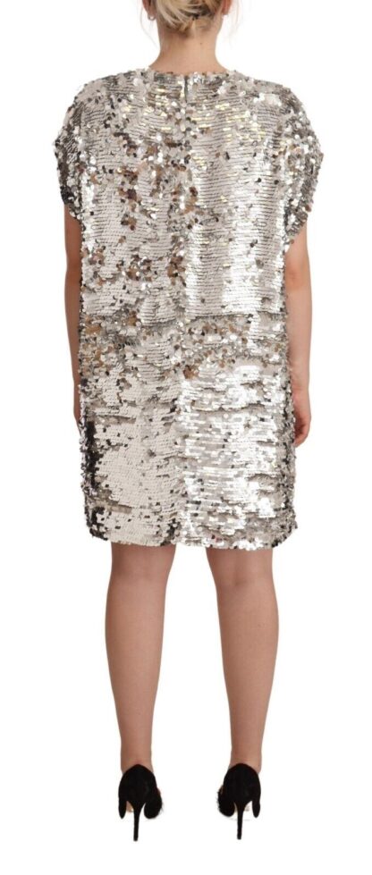 MSGM - Elegant Sequined Boat Neck Mini Dress