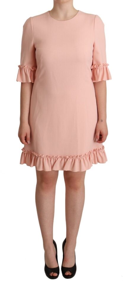 Dolce & Gabbana - Ruffled Sleeve Sheath Dress in Pink