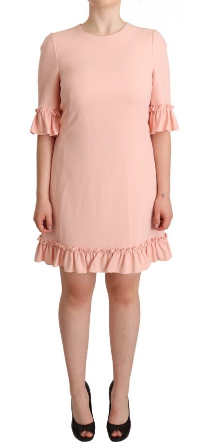 Dolce & Gabbana - Ruffled Sleeve Sheath Dress in Pink