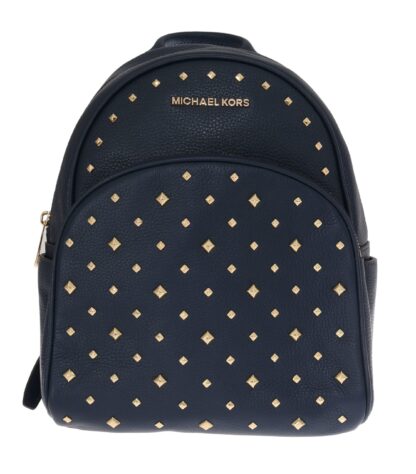 Michael Kors - Elegant Leather ABBEY Backpack in Navy Blue