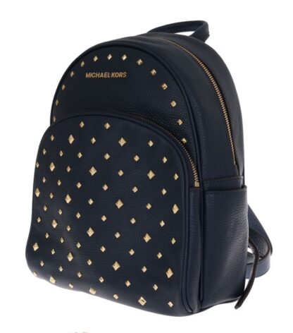 Michael Kors - Elegant Leather ABBEY Backpack in Navy Blue