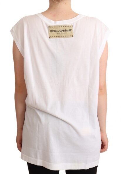 Dolce & Gabbana - Elegant White Motive Print Tank Top