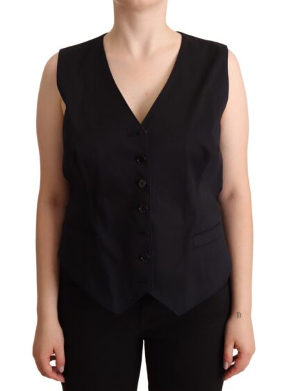 Dolce & Gabbana - Chic Buttoned Black Waistcoat