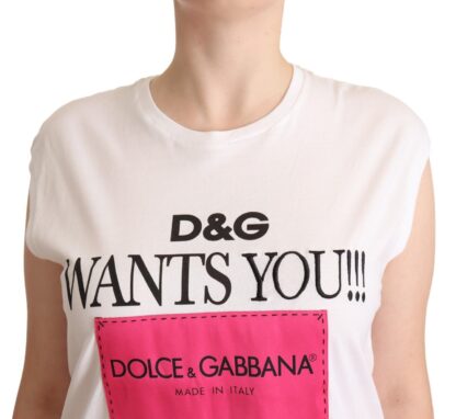 Dolce & Gabbana - Chic White Cotton Crew Neck Tee